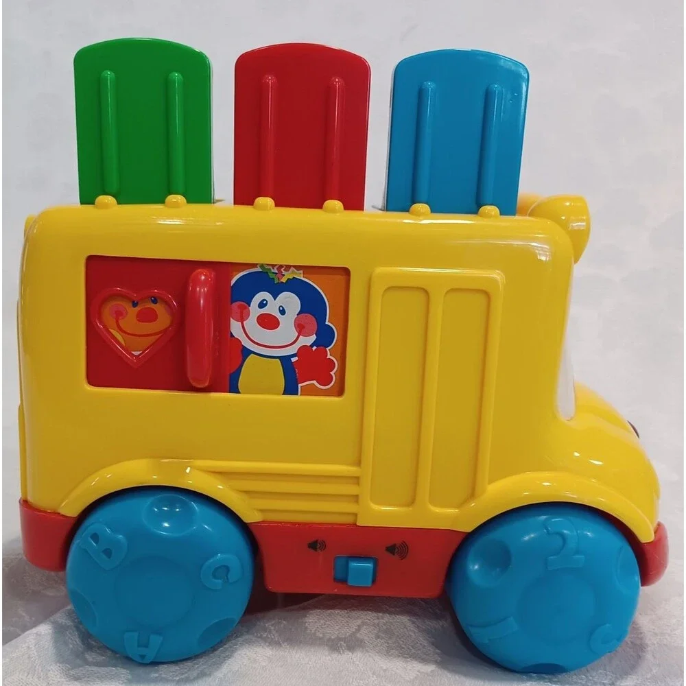 FISHER PRICE BABY SMARTRONICS NURSERY BUS POPPIN PALS TOY - WORKS - VINTAGE 1999